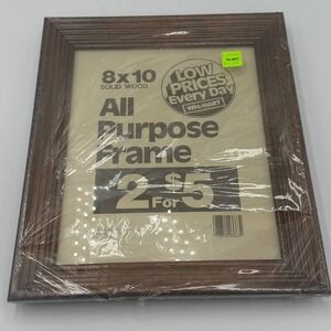 Vintage Wal-Mart Picture Photo Frame 8x10 Solid Wood Ribbed Wall Hanging‎ NEW